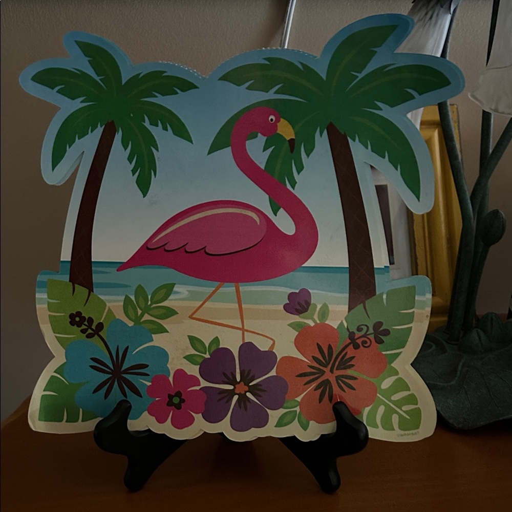 Tropical Flamingo and Palm Tree Decor